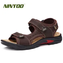 NINYOO/Классические мужские сандалии из натуральной кожи прочная Резина летняя повседневная обувь ручной работы пляжные сандалии для улицы, большие размеры 45-48