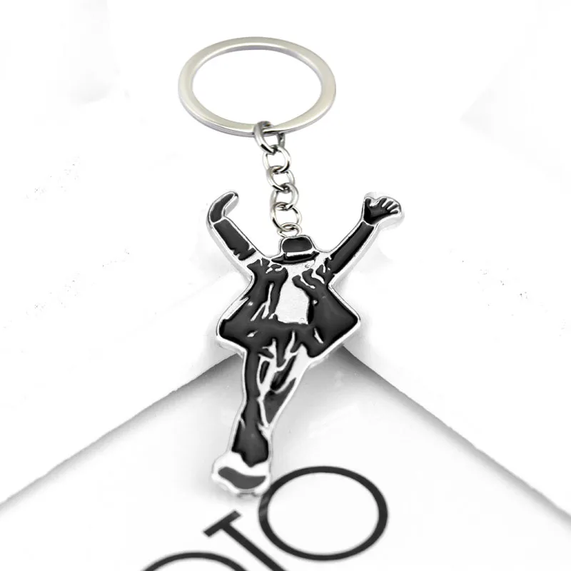 Горячая Майкл Джексон брелок космический танец фигурный брелок Подвески для ключей модный музыкальный подарок для мужчин и женщин детские ювелирные изделия