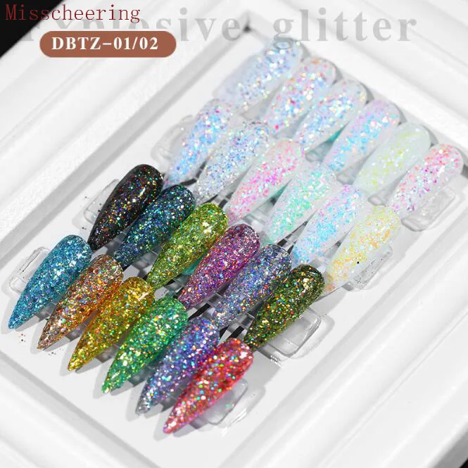 

12boxes/set Mixed Nail Glitter Powder Sequins Shinning Colorful Chameleon Nail Flakes 3d DIY Charm Dust For Nail Art Decorations