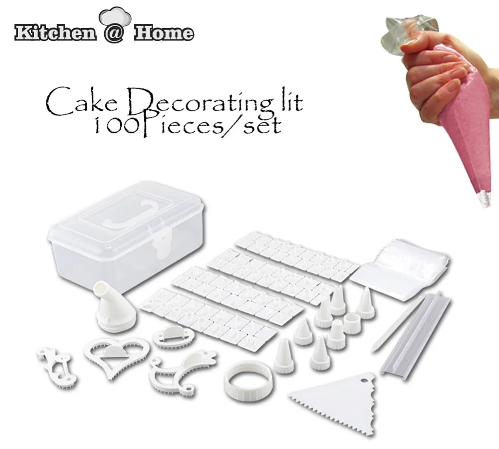 100 Piece Cake Decorator Decoration Set DIY Cupcake Making Mould