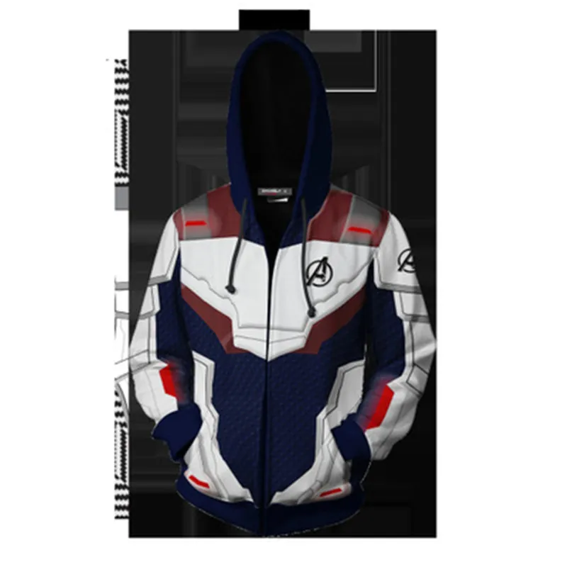 New Cool Type Avengers Endgame Quantum Realm Sweatshirt Jacket 3D Printed Hooded Casual Coat Jacket Cosplay Advanced Tech Hoodie
