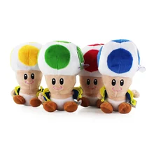 18CM Super Mario Bros Toad Plush Stuffed Dolls Plush Toys Figures toy Mushroom plush pendant keychain