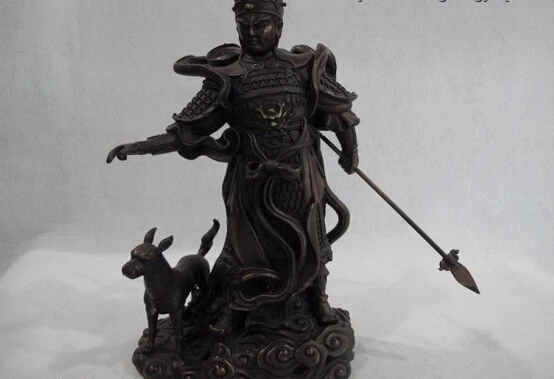 

song voge gem S0119 China Copper Bronze famous fable Yang Jian Erlangshen Taoism God warrior Buddha