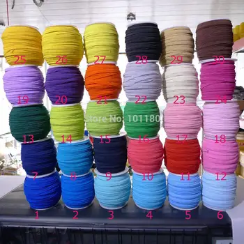 

30 Color 1500 Meters 1/4'' 6mm Wide Combo Colored Elastic Band