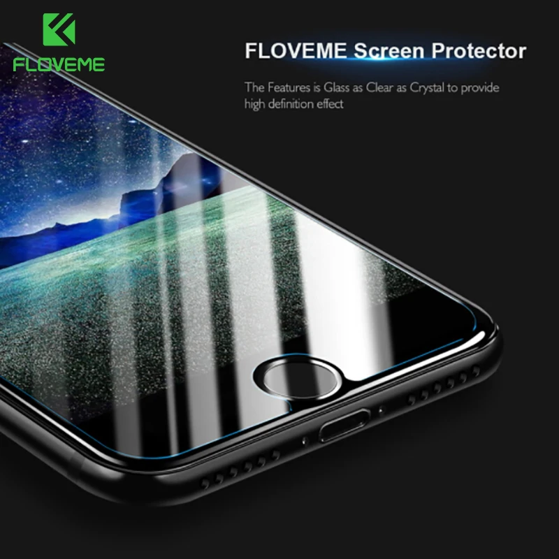 

FLOVEME For iPhone 6s 7 8 Glass Screen Protector Tempered Glass Full Screen Ultra Thin Glass Film For iPhone 8 7 Plus 6 6S Plus