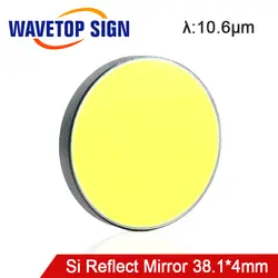 WaveTopSign высокое качество Si отражают зеркало Dia.38.1mm толщина 4 мм Глянец (покрытие) золото для CO2 лазерная гравировка резка машины 1 шт