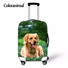 Coloranimal милая собака золотой ретривер шаблон защиты багажа крышка дорожные аксессуары для чемодана пыли эластичная сумка для 18-30 дюймов