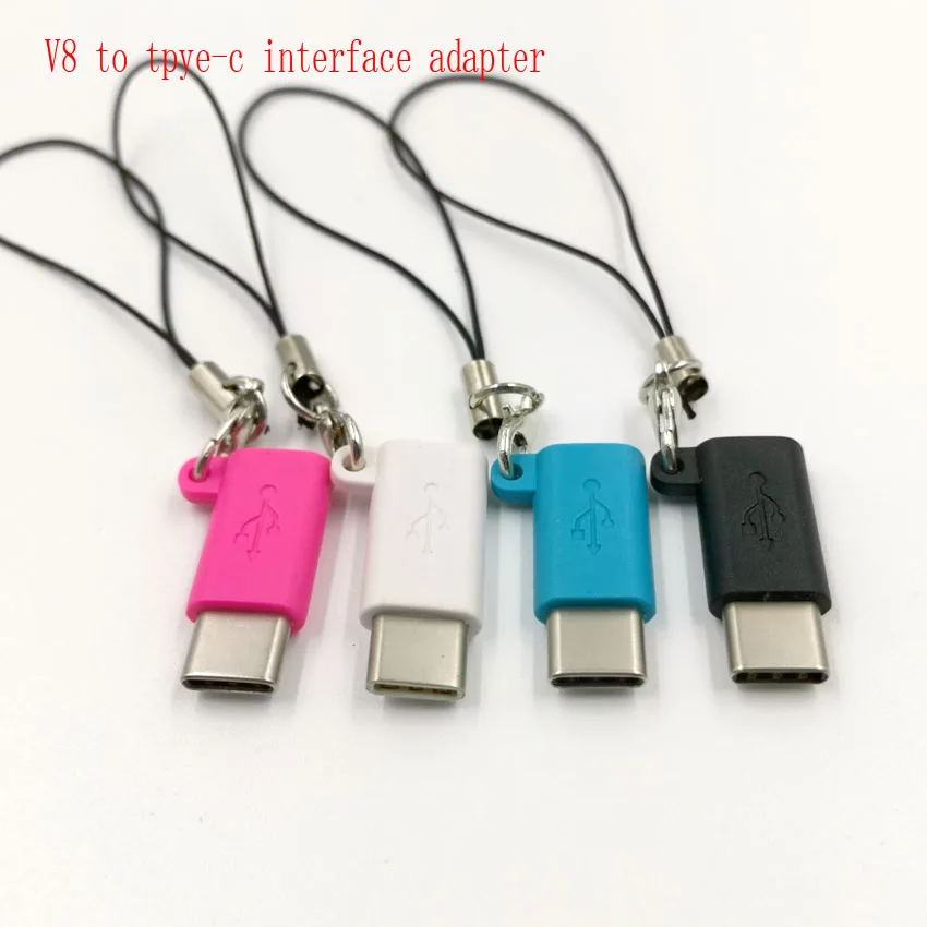 

3pcs/lot Android micro to TYPE-C USB OTG Charging adapter Hanging rope to prevent loss Power converter Connector