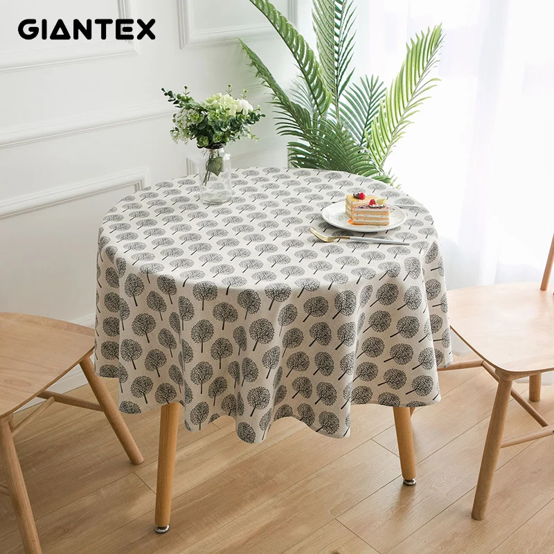 

GIANTEX Decorative Table Cloth Cotton Linen Tablecloth Round Tablecloths Dining Table Cover Obrus Tafelkleed mantel mesa nappe