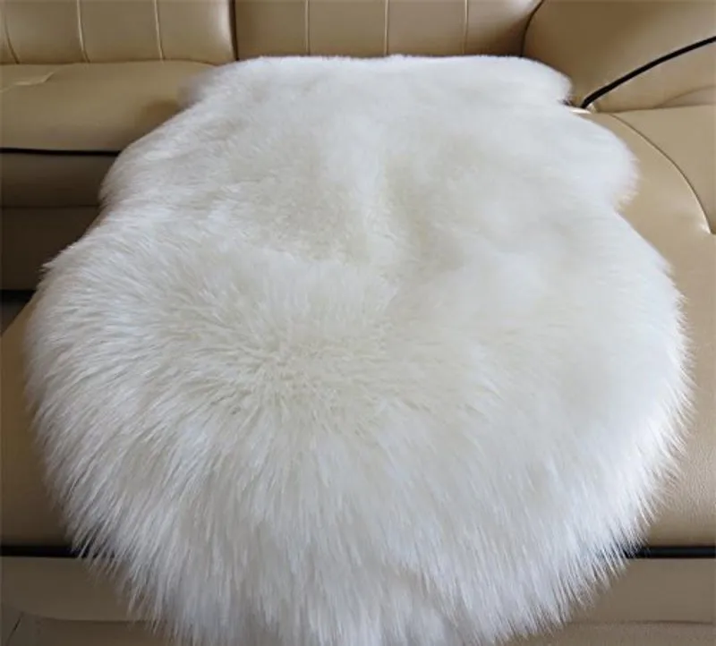 

Faux Fur Sheepskin Rug Kids Carpet Soft Faux Sheepskin Chair Cover Pad Home Decor Fluffy Plain Skin Fur Area Rug Soft Floor Pad
