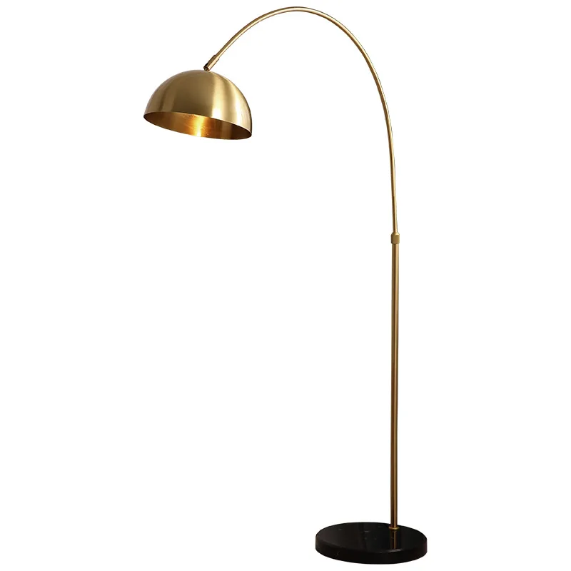Lamparas LED Nordic Indoor Floor Lamp Copper Bedroom Fishing Stand Lamps Simple Modern Study Living Room Standing Light Fixtures - Цвет абажура: Floor Lamp