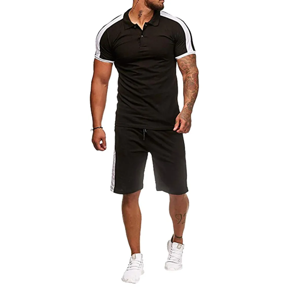 Men Tracksuits Short Sleeve 2019 Summer EU Size Male Fitness Sets High Quality Workout Shorts Sweaty Young Man Casual Sportswear Men Tracksuits Short Sleeve 2019 Summer EU Size Male Fitness Sets High Quality Workout Shorts Sweaty Young Man Casual Sportswear