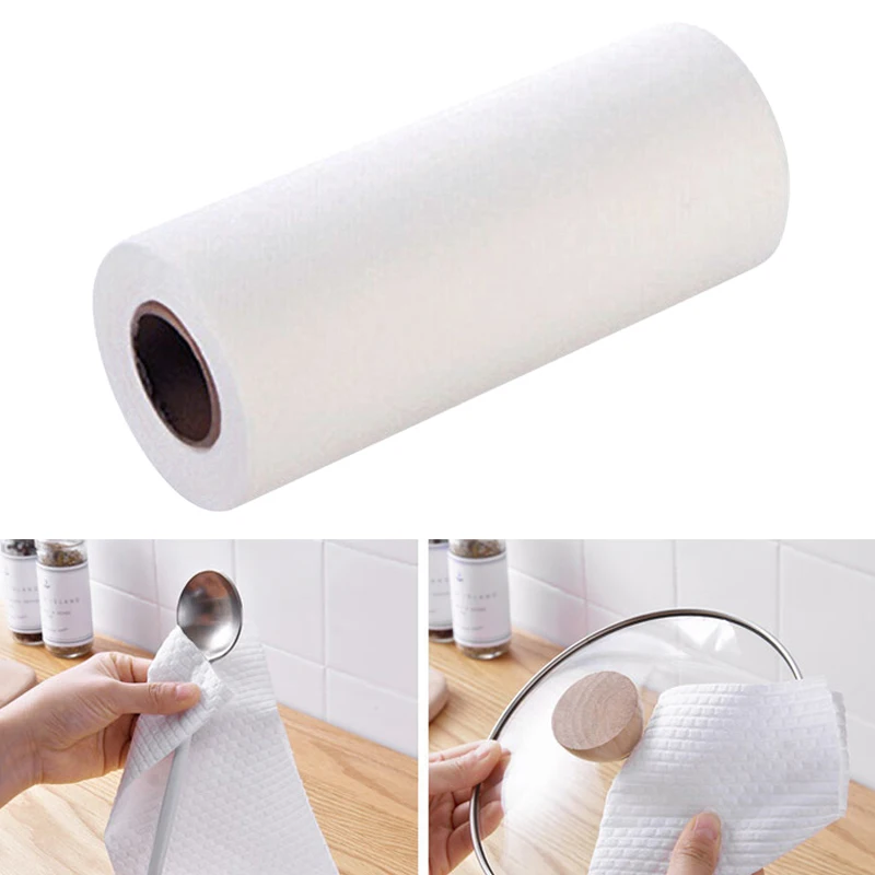 

Hot 1 Roll Disposable Nonstick Wiping Rags House Cleaning Cloth Home Kitchen Dish Dishcloth FQ-ing