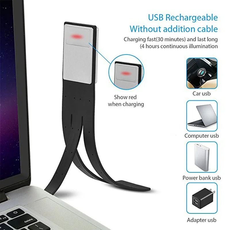 Светодиодная лампа для чтения с зарядкой от USB гибкая двухместная и ухода за