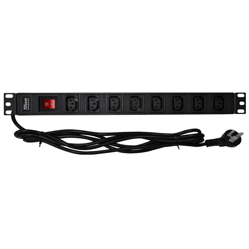 Дистрибьютор для шкафа 19 дюймов 8 способов 10 А|8 way socket|c13 c14c13 connector |