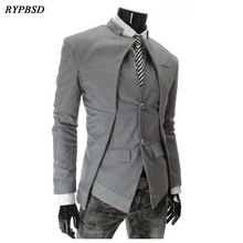 Брендовая Дизайнерская обувь модные белые Для мужчин s Блейзер Англия Стиль Slim Fit Стенд воротник Блейзер Пальто Бизнес Для мужчин блейзер