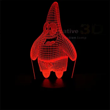 

Patrick Star 3d lamp stereo projection romantic bedroom table lamp acrylic creative decorations bedroom Sleeping nightlight gift