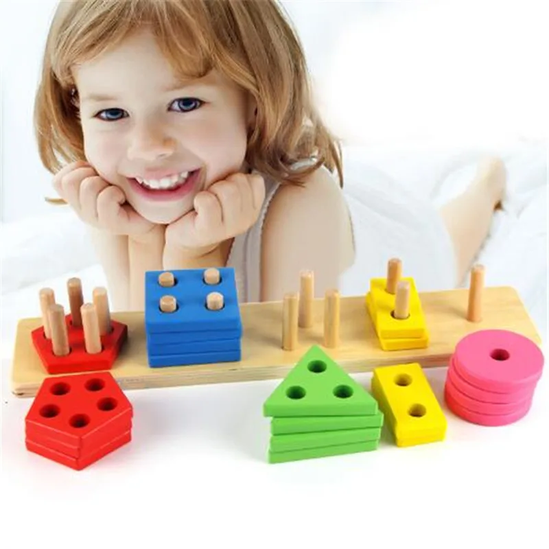 WYNLZQ деревянная головоломка для детей обучения геометрии развивающие игрушки, мозаика раннего обучения Образование идеально подарки на день рождения многоцветный Форма