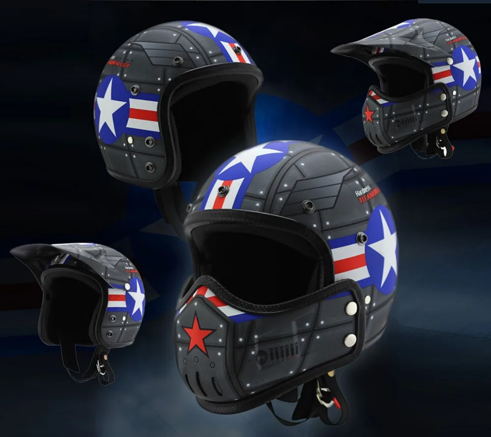 Retro Removable Helmet Ghost Rider Motorcycle Cruise Multifunctional