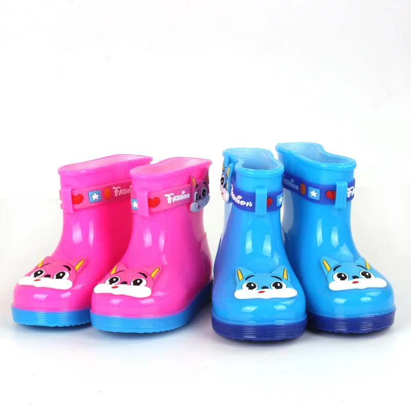 

Kids Rain Boots Boys and Girls Cute Rubber Cat Print Waterproof Antiskid Low Tube Ankle Kids Infant Slip-on Boots