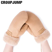 GROUP JUMP хлопковые перчатки для женщин теплые зимние толстые милые варежки трендовые тепловые веревки мягкие однотонные шерстяные