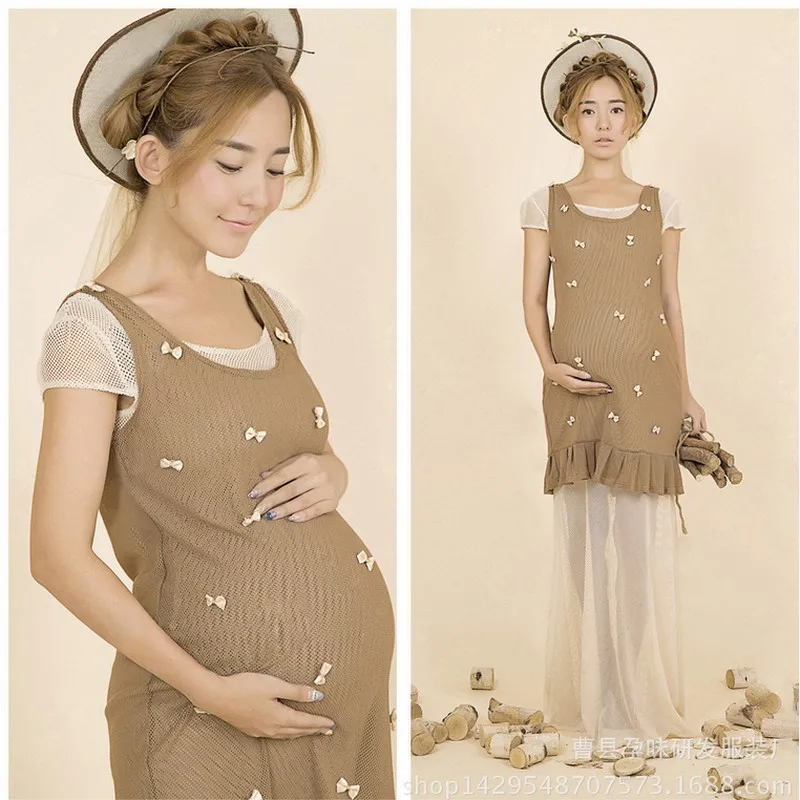 Autumn Spring summer Pregnant Maternity Dresses Casual Pregnancy Clothes for Pregnant Women Clothing pregnant woman photography