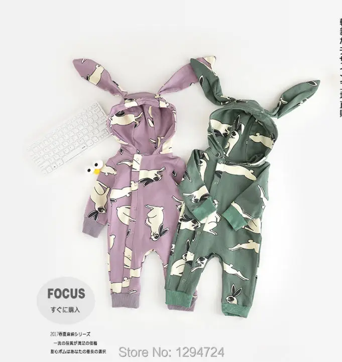 2017 SPRING SUMMER NEW BABY BOY CLOTHES BABY GIRL CLOTHES BABY ROMPERS RABBIT PATTERN CARTOON SWEDEN