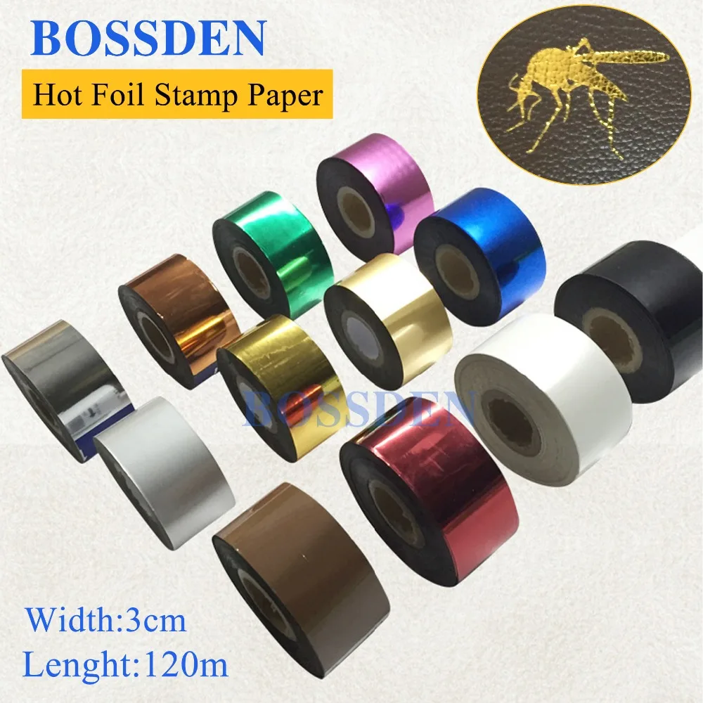 

BOSSDEN Colorful Hot Foil Stamping Paper Heat Transfer Anodized Gilded Soldering Iron Heat Embossed Stamp Paper gold sliver