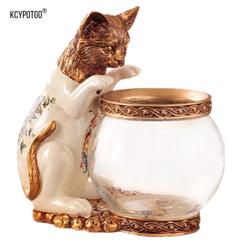 

cute kittens fish bowl Living room bedroom household aquarium decoration is arranged Child birthday present, christmas present