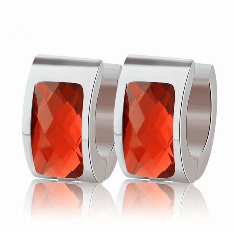 

Stainless Steel Women Earrings 2018 red black blue Crystal Stud Earrings for Woman Lady Earring female Sale Christmas gifts