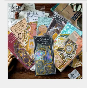 

60pcs/set Retro travel ticket Medieval culture newspaper night starry sky coffee decoration planner Scrapbooking sticker Escolar