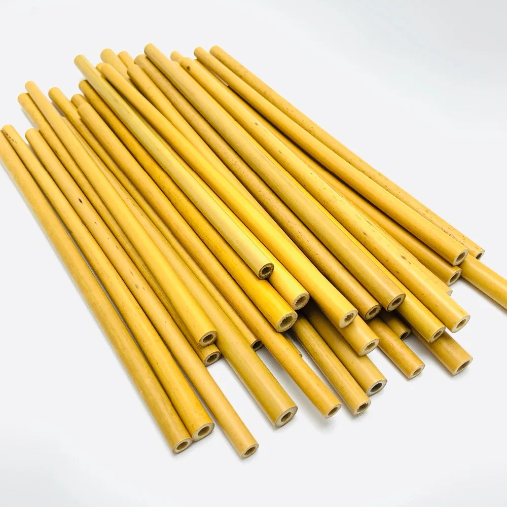 

Biodegradable Straw Organic Bamboo Drinking Straws Reusable Wood Straws Travelling Set with Cleaning Straw Brush Handcrafted