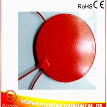 Диаметр 300*1.5 мм 3D-принтеры с подогревом силиконовая резина подогреватель 220 В 300 Вт клей 1 сбоку 4 мм отверстие в центре 1000 мм провод