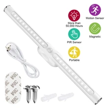 22LED USB Перезаряжаемые движения Сенсор под шкаф светильник Кухня Спальня шкаф Беспроводной шкаф светильник сенсорный Сенсор ночной Светильник