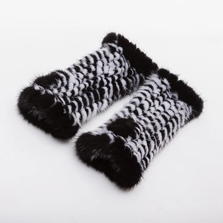 Luxury good quality Winter mink fur gloves for women Knitted Mink Fur Fingerless Genuine Gloves 2017 New Wome (11)