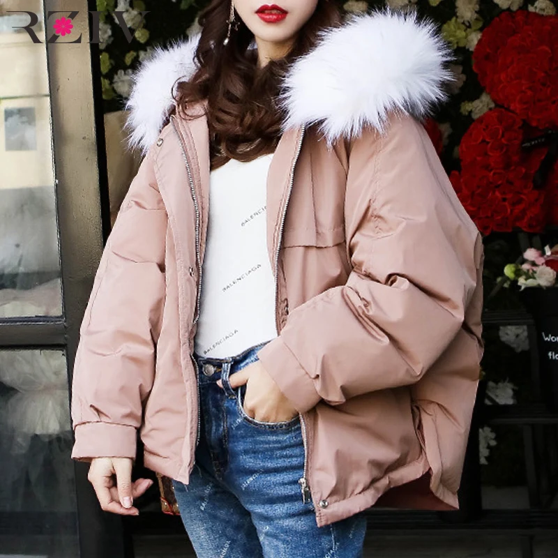 

RZIV autumn and winter women's cotton casual solid color hooded loose cotton