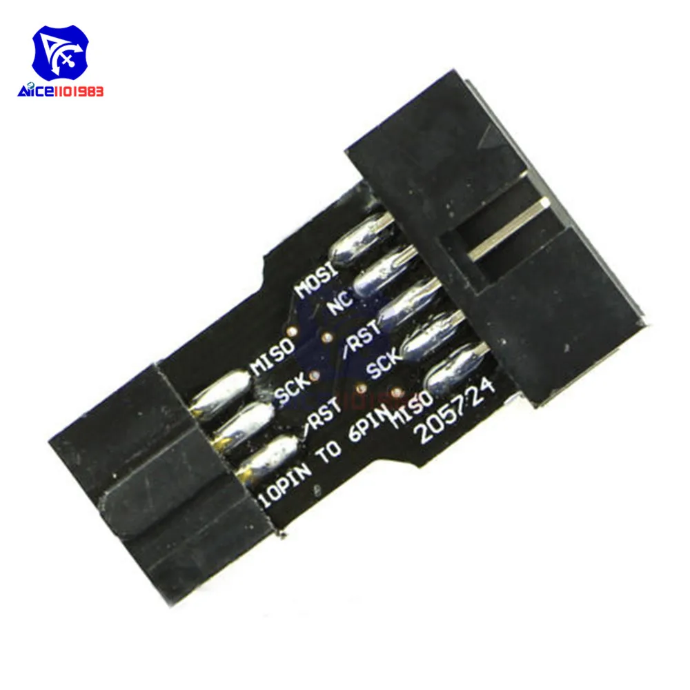 Demino 10 Pin a 6 Pin Standard Scheda Adattatore AVRISP USBASP STK500 Modulo Programmatore ISP Interface Converter 
