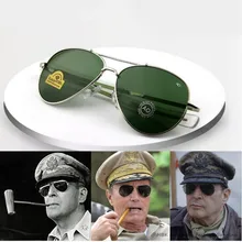 Vintage Aviation gafas de sol hombres 2019 alta calidad Ejército Americano militar gafas de sol óptica AO mujeres Oculos de sol masculino