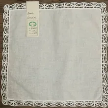 Набор из 12 Новинка Для женщин платки 1" x12" белый хлопок дамы платок Крош кружевной кант носовой платок для свадебные подарки