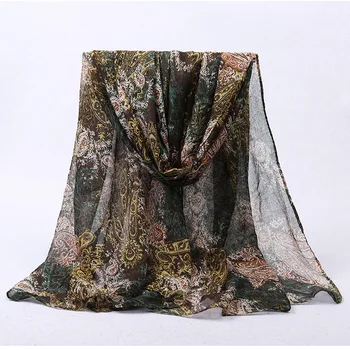 

2018 New Women Paisley Print Scarves Shawls Long Floral Crown Print Wrap Hijab Muffler 6 Color Wholesale 10pcs/lot Free Shipping