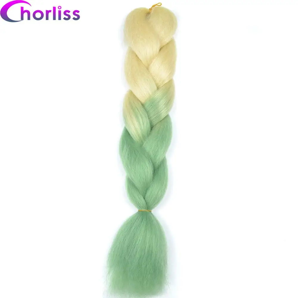 Chorliss 2"(65 см) 613TL. Голубой синтетические волосы для наращивания на крючках косички огромные косички Омбре плетение волос 100 г/упак. 1 шт - Цвет: 24/613