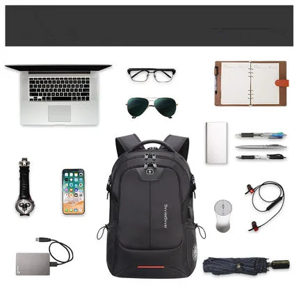 SWICKY multifunction large capacity male bag fashion travel usb charging waterproof anti-theft 15.6