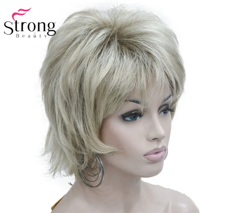 StrongBeauty блонд короткий флип-ап, мягкий и полный синтетический парик выбор цвета