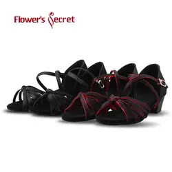 Цветок Secet Для женщин профессиональный Танцы обувь бальные Обувь для танцев женские Туфли для латинских танцев каблуке 3 см