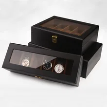 יוקרה מקרה תכשיטים מעץ עם חלון זכוכית צמיד שעון תצוגת תיבת אחסון בית נסיעות ZA4336 ארגון משלוח חינם