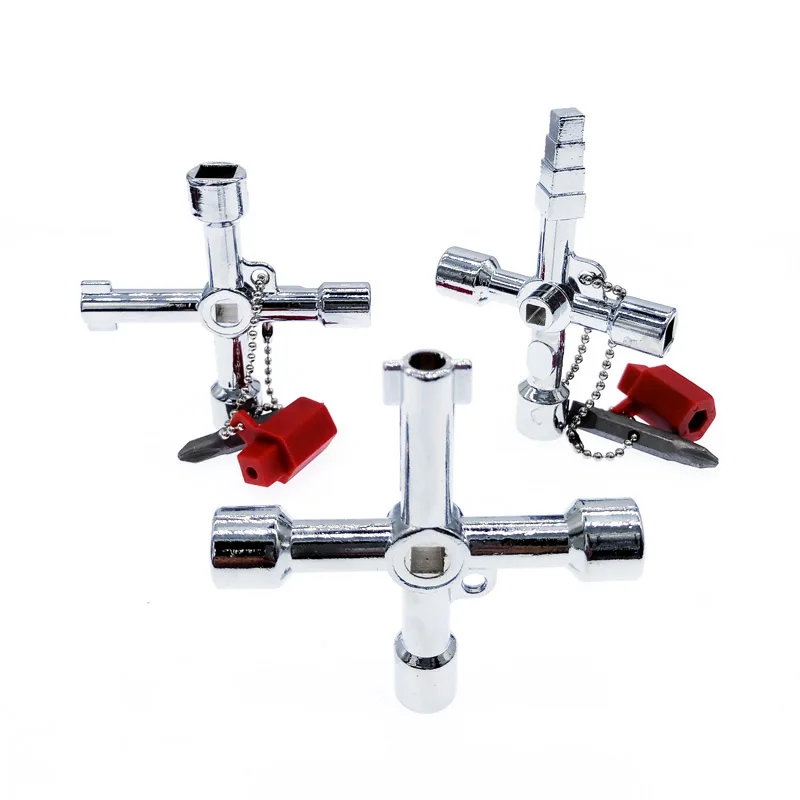 

Universal Cross KEY electrical cabinet key Triangle 5 in 1 Train Electrical Elevator Cabinet Valve Alloy Triangle Square