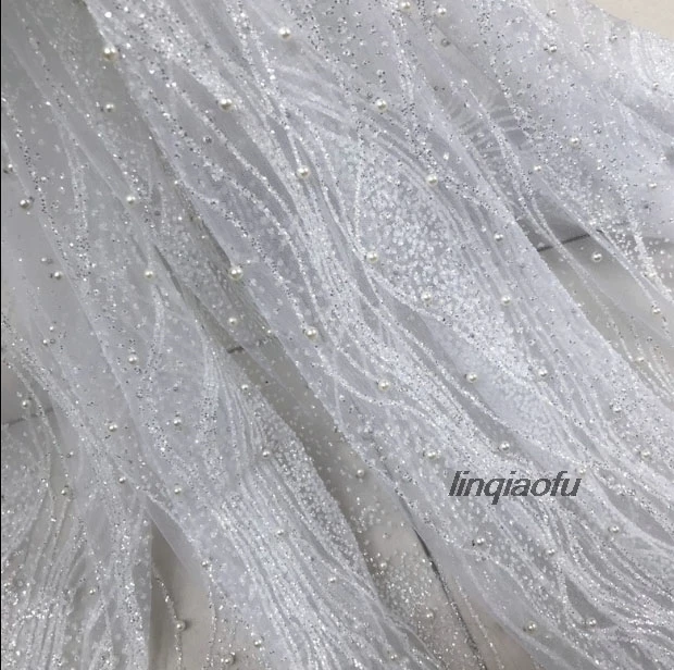 

Bronzing silver gray hot drilling nail pearl sequin evening dress fabric