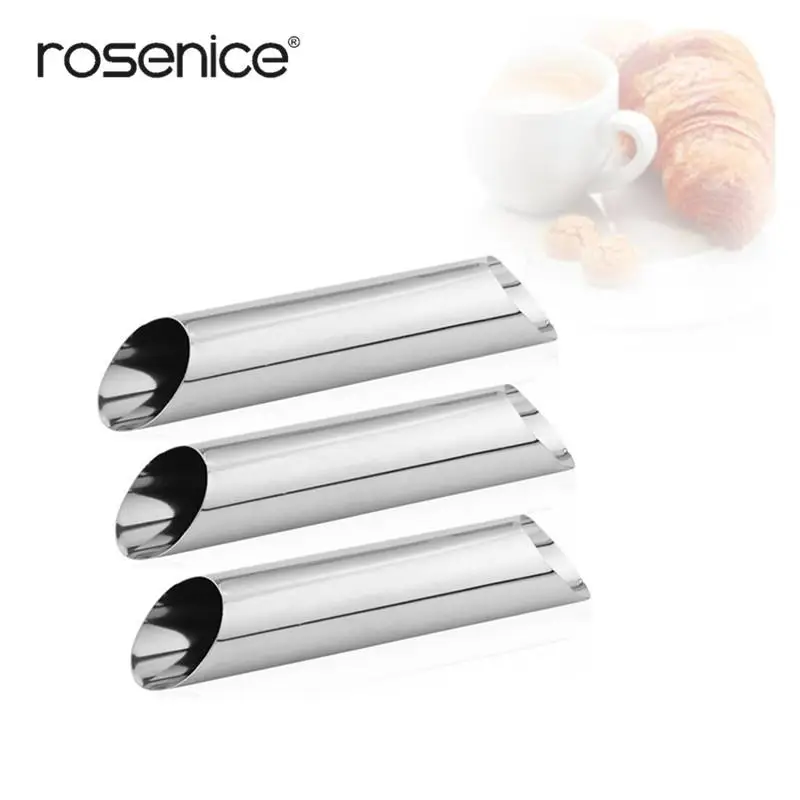 

3PCS Stainless Steel Croissant DIY Baking Mould Cylindrical Shaped Cannoli Forms Pastry Molds Mini Cannoli Tubes