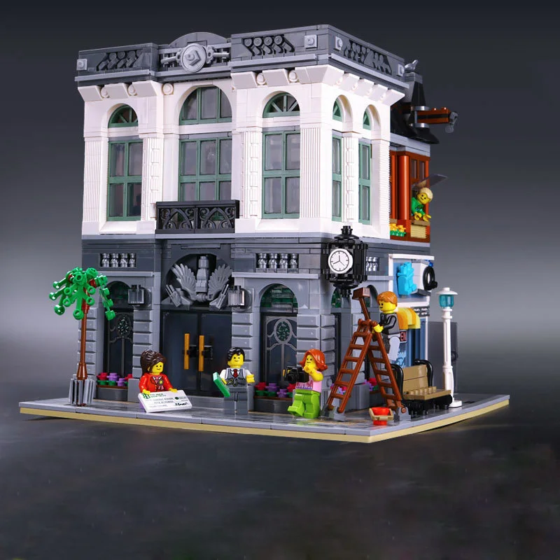 

Lepin 15001 2418Pcs Building Blocks LegoINGlys City Creative Street View Series Brick Bank Assembling Blocks Model Toys