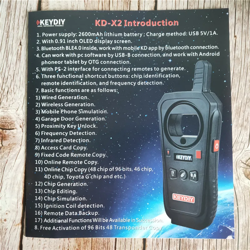 KEYDIY KD-X2 Автомобильный ключ гаражная дверь пульт дистанционного управления KD X2 генератор/чип-ридер/частота с 96 бит 48 транспондерной копирующей функцией